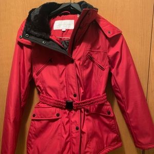 Red Jessica Simpson winter jacket with hood - Women’s small